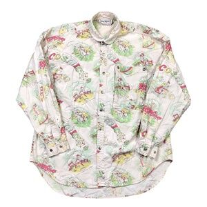 Swatch Fun Wear Sheriff Swatch Space Defender Vintage 80s Button Up Shirt Large